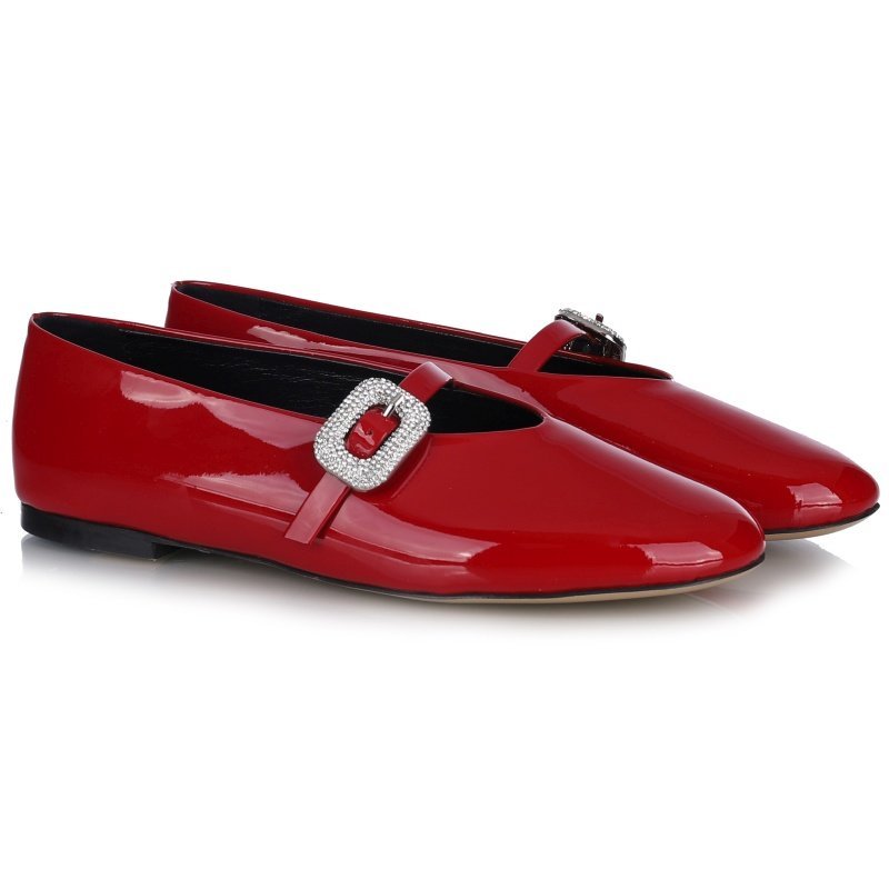 Baleriny damskie Bombonella 3T 6083-08 RED PATENT LEATHER R.40