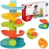 Gry planszowe - Wieża z piłeczkami zjeżdzalnia piłek kulek kuleczkowa dla dzieci montessori - miniaturka - grafika 1