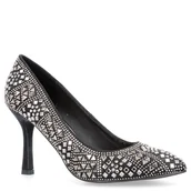 Czółenka - Szpilki z kryształkami - MENBUR 24682 CZARNE - miniaturka - grafika 1