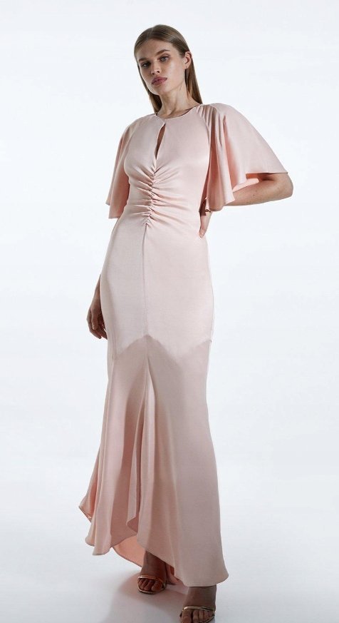 KAREN MILLEN SUKIENKA RÓŻOWA MAXI FALBANA 38 Y1L