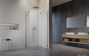 Radaway Essenza Pro Brushed Gold Ptj kabina pięciokątna 90x90 prawa szczotkowane złoto 10100000-99-01R/10100200-01-01 - Kabiny prysznicowe - miniaturka - grafika 4