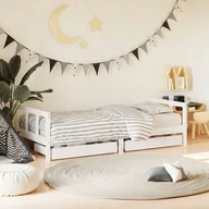 Łóżka dla dzieci i młodzieży - ﻿Rama łóżka dziecięcego z szufladami, biała, 90x190 cm, sosna Lumarko! - miniaturka - grafika 1
