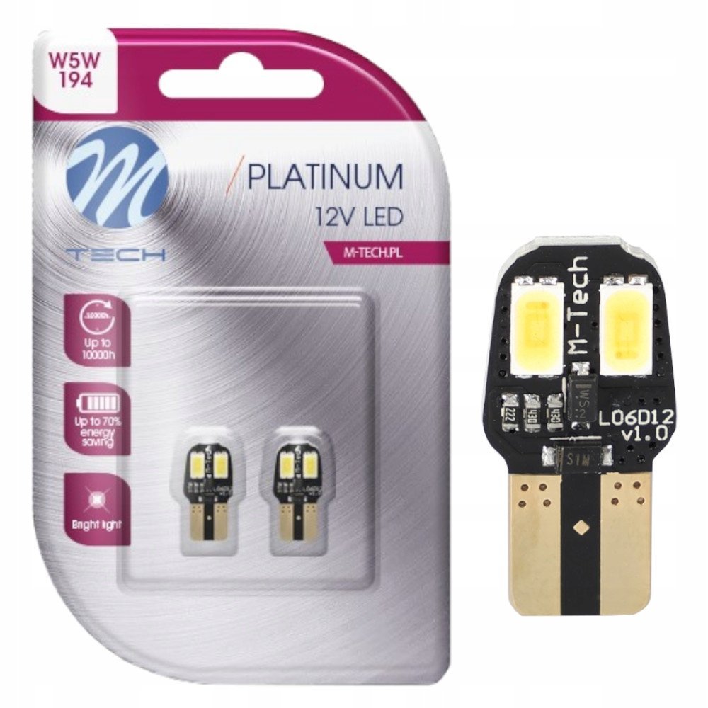 Żarówka W5w T10 Led Canbus Retrofit Warm White Ciepła Biel