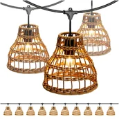 Lampy ogrodowe - ZESTAW CRETE 2x Girlanda ogrodowa 5m + kabel 10m + 10x klosz R1 + żarówki - miniaturka - grafika 1