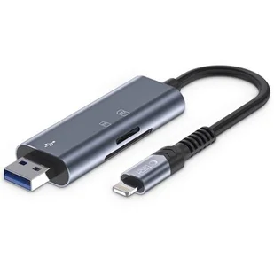 Czytnik kart TECH-PROTECT SD & Micro SD Ultraboost Llightning & USB-A Szary - Czytniki kart pamięci - miniaturka - grafika 1