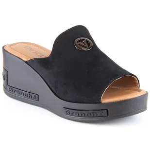 Klapki na koturnie Vinceza W 10907 czarne - Klapki i japonki damskie - miniaturka - grafika 1