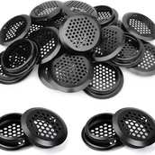 Kratki wentylacyjne - 30 czarnych okrągłych otworów wentylacyjnych, otwory wentylacyjne z siatki, otwory wentylacyjne ze stali nierdzewnej, otwory wentylacyjne - miniaturka - grafika 1