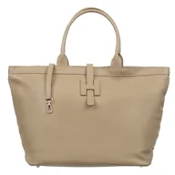 Torebki damskie - Duża Shopperka Torba Skórzana Vezze Mossa Beżowa - miniaturka - grafika 1