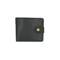 Portfele - Czarny portfel ręcznie uszyty ze skóry na bilon i karty. - miniaturka - grafika 1