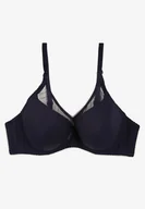 Biustonosze - Granatowy Biustonosz Full Cup z Koronkowym Wykończeniem Sebrilla - Born2be - miniaturka - grafika 1