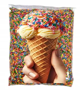 POSYPKA CUKROWA dekoracje na tort OZDOBY NA LODY urodziny MIX kolorów 1kg - Dodatki do ciast w proszku - miniaturka - grafika 1
