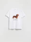 Koszulki męskie - Reserved - T-shirt regular z naszywką - biały - miniaturka - grafika 1