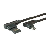 Kable komputerowe i do monitorów - ROLINE 11.02.8720 kabel USB USB 2.0 0,8 m USB A Micro-USB B Czarny 11.02.8720 - miniaturka - grafika 1