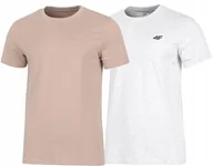 Koszulki męskie - 4F ZESTAW 2szt. 2-PAK MÄSKA KOSZULKA T-SHIRT 100% BAWEĹNA / rozm M - miniaturka - grafika 1