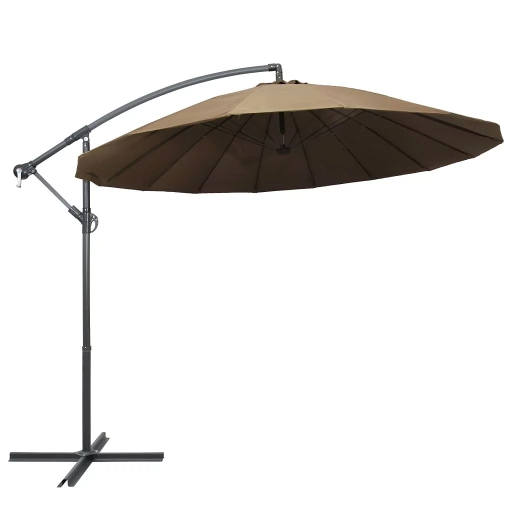 vidaXL Wiszący parasol ogrodowy taupe 3 m słupek aluminiowy 47223