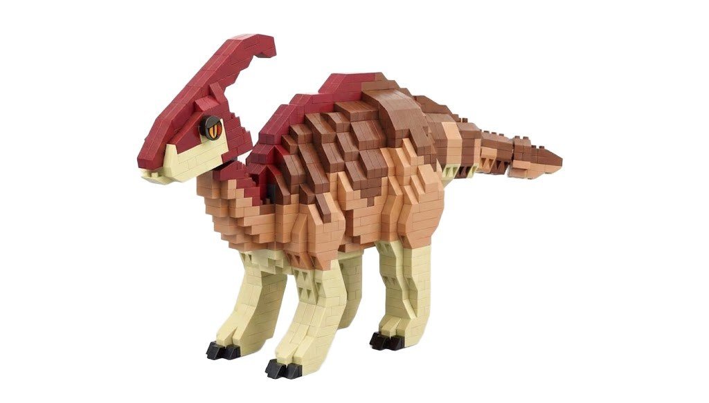 KLOCKI DINOZAUR PARAZAUROLOFUS JURASSIC 1033 ELEMENTY DUŻY ZESTAW PREZENTOWY