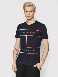 Koszulki męskie - Tommy Hilfiger T-Shirt Rwb Flag MW0MW25044 Granatowy Regular Fit - grafika 1