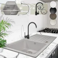 Zlewozmywaki - Aquamarin Zlew kuchenny Granite, 76 x 46 cm, szary - miniaturka - grafika 1