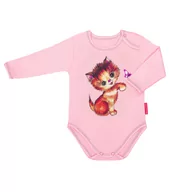 Body dla niemowląt - Body niemowlęce dla dziewczynki długi rękaw bawełniane wygodne napy 86 - miniaturka - grafika 1