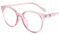Okulary korekcyjne, oprawki, szkła - Okulary kujonki korekcyjne minusy kocie różowe przezroczyste -7 - miniaturka - grafika 1
