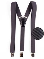 Dodatki do ubrań - Wąskie szare szelki do spodni Unisex - 2,5cm X33 - miniaturka - grafika 1