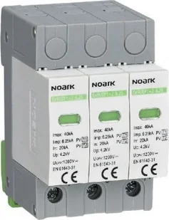 . Ogranicznik przepięć Noark Ex9UEP1+2 DC 3P 12A - Piorunochrony - miniaturka - grafika 1
