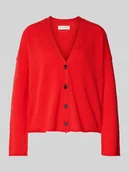 Swetry damskie - Kurtka z dzianiny o kroju oversized z czystej żywej wełny - miniaturka - grafika 1