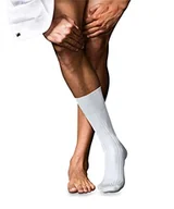 Skarpetki damskie - FALKE Mężczyźni Skarpety No. 10 M SO Czysta Bawełna Fil d'Ecosse jednokolorowe 1 Para, Biały (White 2000), 45-46 - miniaturka - grafika 1