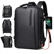 Plecaki - Plecak Turystyczny Podróżny Kabinowy Do Samolotu Wodoodporny Usb Czarny - miniaturka - grafika 1