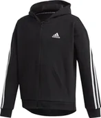 Bluzy dla dziewczynek - Adidas Bluza dziecięca ADIDAS 3-STRIPES FULL-ZIP HOODIE 140 - miniaturka - grafika 1