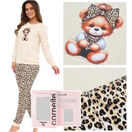 Piżamy damskie - Cornette Piżama Damska Długi Rękaw Spodnie Panterka Bawełna Rozmiar M - miniaturka - grafika 1