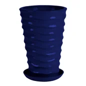 Donice - Doniczka ceramiczna z podstawką irma duna 43 x 28 cm granatowy połysk symbol A-3014 - miniaturka - grafika 1