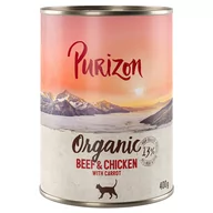Mokra karma dla kotów - Korzystny pakiet Purizon Organic, 24 x 400 g - Wołowina i kurczak z marchewką - miniaturka - grafika 1