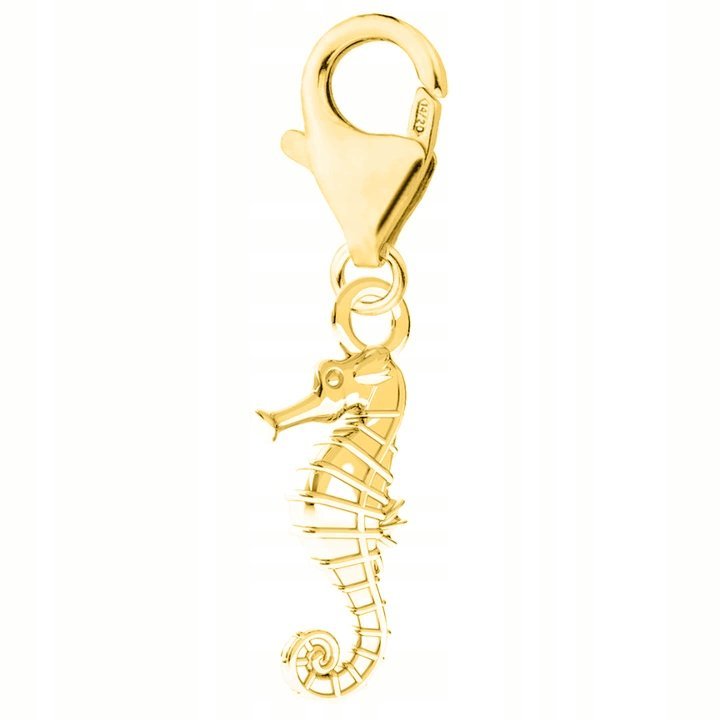 Złota Zawieszka z Konikiem Morskim Seahorse Koń Konik Morski SREBRO 925