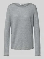 Swetry damskie - Sweter z dzianiny o kroju regular fit z żywej wełny - miniaturka - grafika 1
