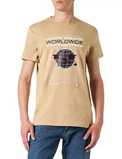 Koszulki męskie - 4F T-shirt męski, Tsm029 Tshirt, jasnobrązowy, XL, jasnobrązowy, XL - grafika 1