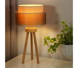 Duolla - Lampa stołowa WOOD BOHO 1xE27/15W/230V miedź/brązowa/beżowa - Lampy stojące - miniaturka - grafika 1