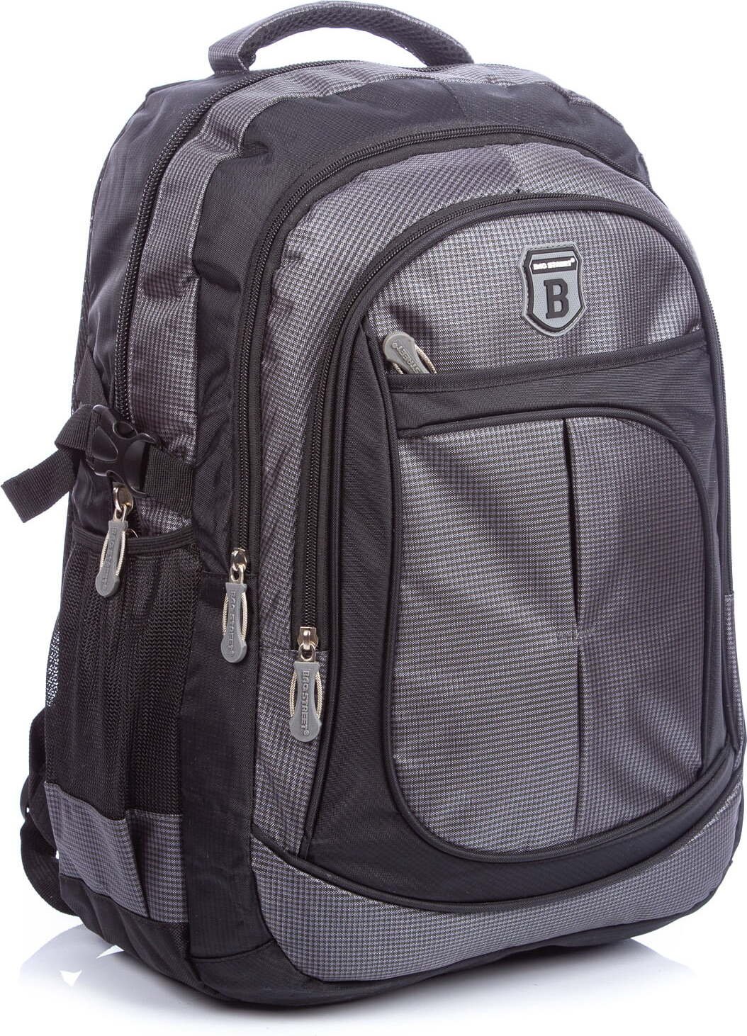 Duży Plecak Sportowy 3-komorowy szkolny do pracy na uczelnię damski męski A4 Szary