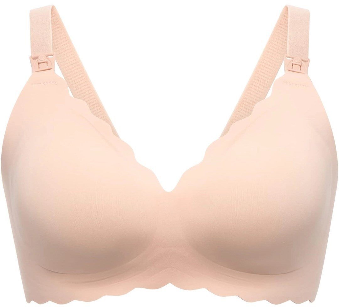 Momcozy Momcozy YN46 XL Jelly Strip – Bezszwowy Kwiatowy Biustonosz do Karmienia Push-up Beżowy Floral