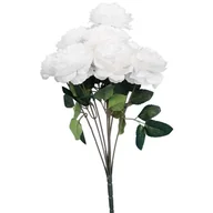 Sztuczne kwiaty - Biały Bukiet Sztucznych Piwonii - 9 Sztuk, Wysokoś - miniaturka - grafika 1