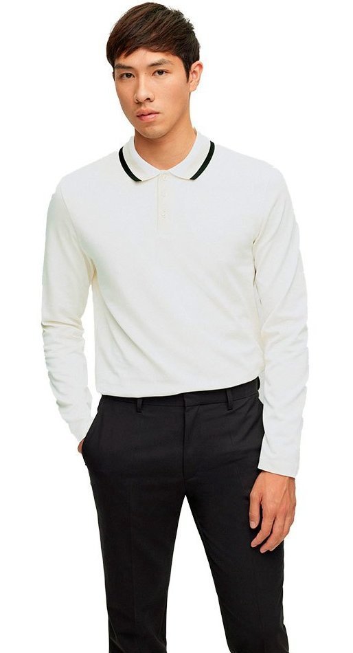Longsleeve męski HUGO BOSS kremowa koszula z długim rękawem elegancka bawełniana r. L