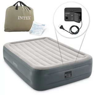 Intex Materac do spania 152 x 203 x 46 cm Essential Queen z wbudowaną pompką elektryczną 64126 - Materace turystyczne - miniaturka - grafika 1