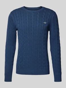 Sweter z dzianiny z okrągłym dekoltem - Swetry męskie - miniaturka - grafika 1
