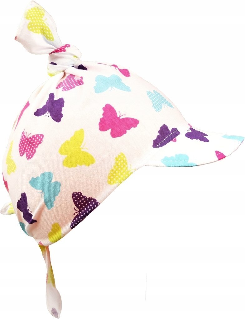 CHUSTKA Z DASZKIEM czapka lato MOTYLKI KLEKLE