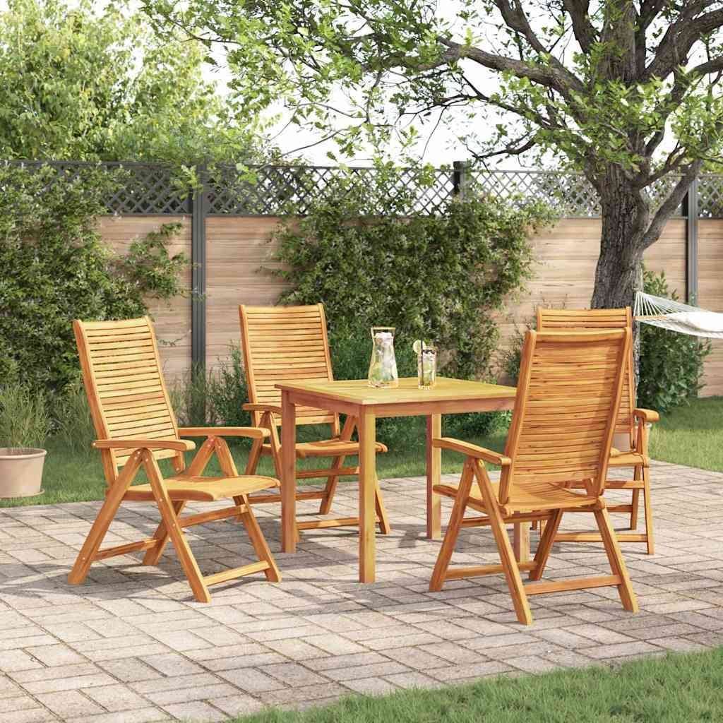 vidaXL Zestaw do jadalni w ogrodzie 5 pcs Brązowy Lite Drewno Akacji
