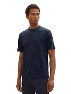 Koszulki męskie - TOM TAILOR Męski T-shirt w stylu spacedye, 32438-Navy Soft Spacedye, L - miniaturka - grafika 1