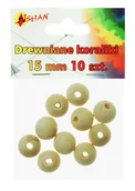 Półfabrykaty do biżuterii - Drewniane Koraliki 15Mm 10Szt Shan - miniaturka - grafika 1