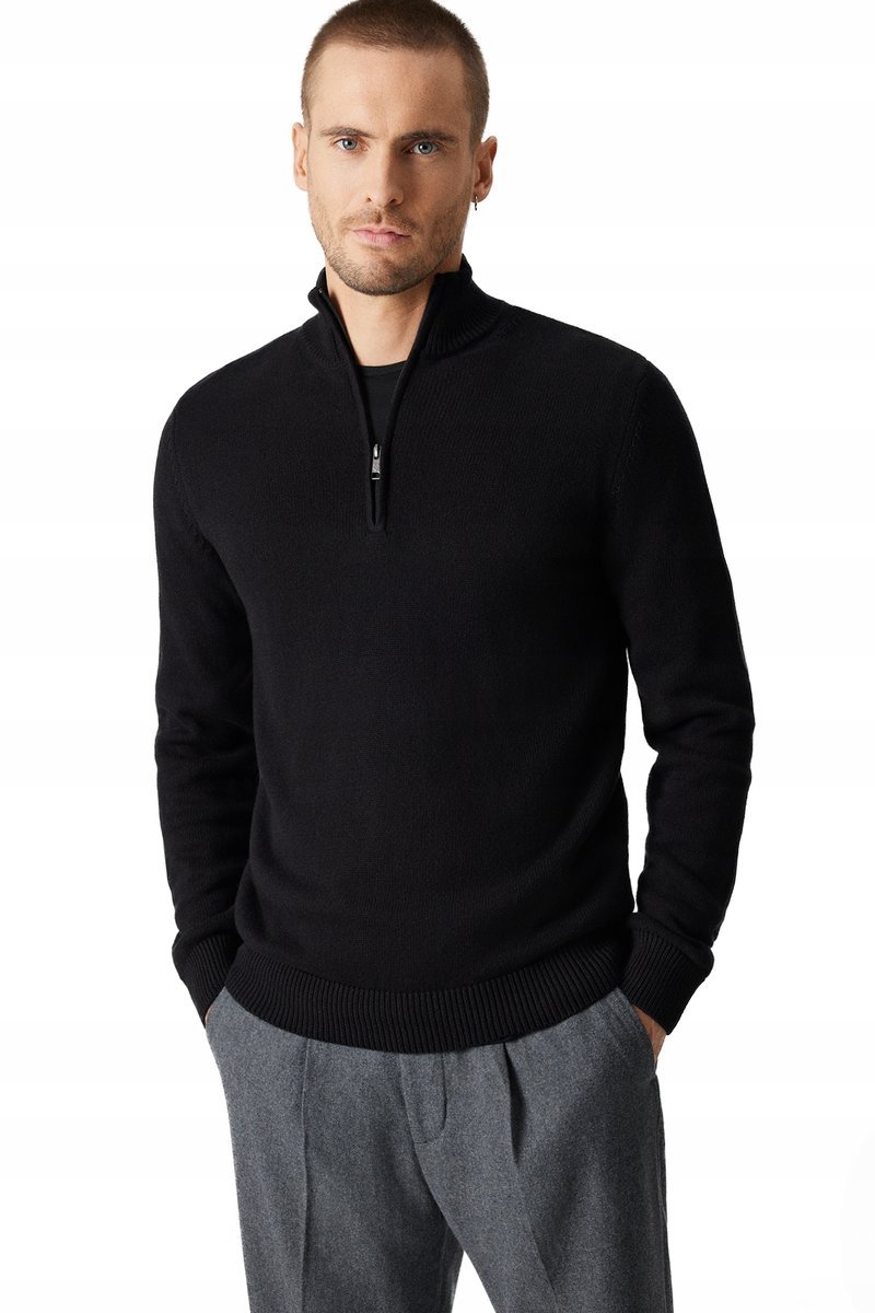 Sweter Męski Czarny Bawełniany Rozpinany Próchnik PM13 XXL
