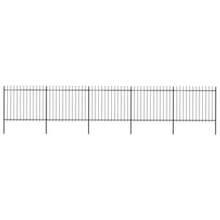 Vidaxl z prętów z grotami, stalowe, 8,5 x 1,5 m, czarne - Ogrodzenia - miniaturka - grafika 3
