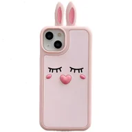 Etui i futerały do telefonów - ETUI DO IPHONE 12/12 PRO CASE OBUDOWA RÓŻ KRÓLIK - miniaturka - grafika 1